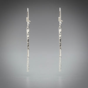 Illuminate Stick Sterling Silver Dangle Earrings, artisan sterling silver earrings, handmade silver jewelry