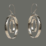 Dual Hammered Hoops /Sterling Silver Earrings