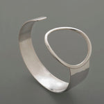 Hammered Asymmetric Ring Sterling Silver Cuff Bracelet