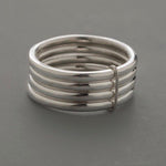 Hammered 4 Ring Stack Sterling Silver Ring