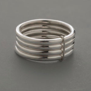 Sterling Silver Ring / Hammered 4 Ring Stack, artisan jewelry, handmade jewelry