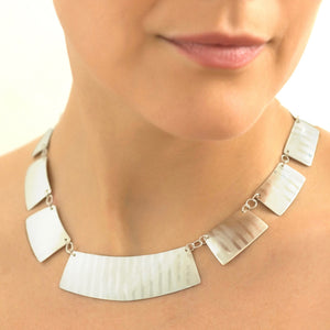 Sterling Silver Necklace / Deconstructed Collar, artisan jewelry, handmade silver jewelry