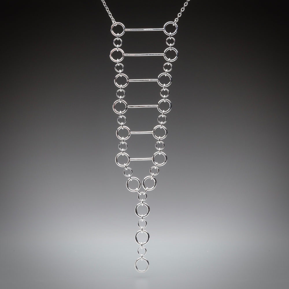 Illuminate Ladder Sterling Silver Necklace, artisan sterling silver necklace