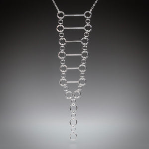 Illuminate Ladder Sterling Silver Necklace, artisan sterling silver necklace