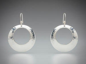 Illuminate O Sterling Silver Earrings, artisan sterling silver earrings