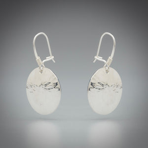 Illuminate Disc Sterling Silver Earrings, artisan sterling silver earrings