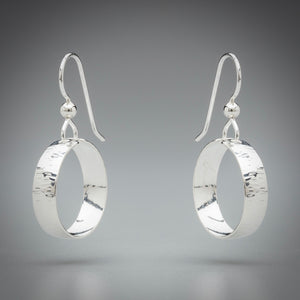 Illuminate Hoop Dangle Sterling Silver Earrings, artisan sterling silver earrings