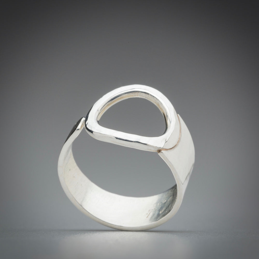 Illuminate Asymmetric Ring Sterling Silver Ring, Artisan Sterling Silver Ring, handmade silver ring