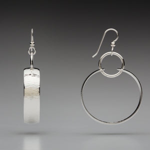 Illuminate Ring/Hoop Sterling Silver Earrings, artisan sterling silver earrings