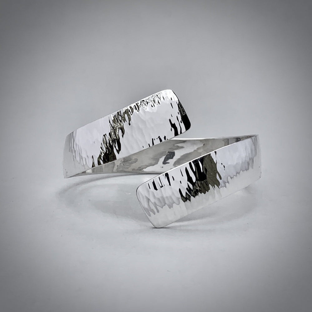 Illuminate Wrap Sterling Silver Cuff Bracelet, artisan sterling silver wrap cuff bracelet