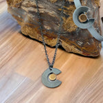Colorado Love Sterling Silver/14K GF Oxidized Necklace