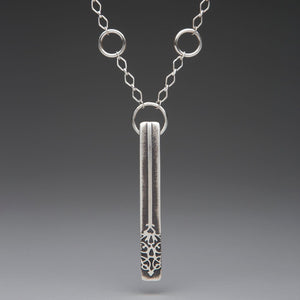 Sterling Silver Necklace / Fierce Vertical , artisan jewelry, handmade silver jewelry
