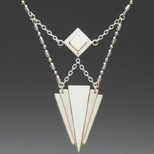 Artisan Art Deco Sterling Silver Necklace