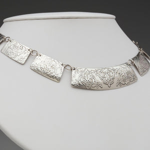 Sterling Silver Necklace / Fierce Deconstructed Collar, artisan jewelry, handmade silver jewelry