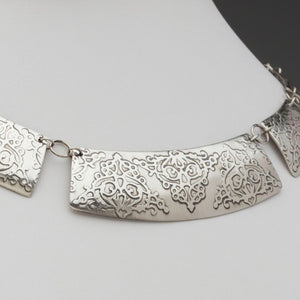 Sterling Silver Necklace / Fierce Deconstructed Collar, artisan jewelry, handmade silver jewelry