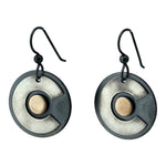 Colorado Love Sterling Silver / 14K GF Oxidized Disc Dangle Earrings