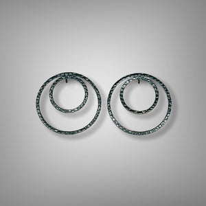 Sterling Silver Ring Ring Texture Post Earrings