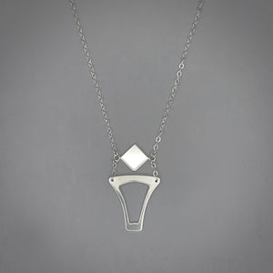 Deco Cut Out Sterling Silver Necklace